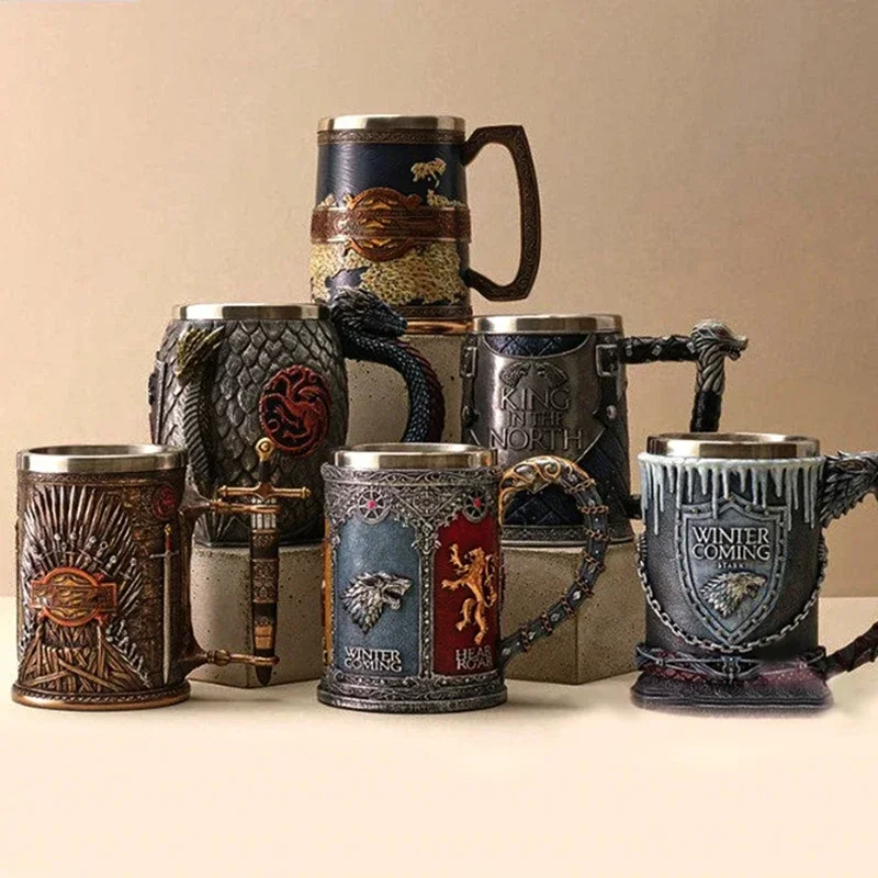 Wine Beer Coffee - 3D Beer Mugs Coffee Cups Gothic