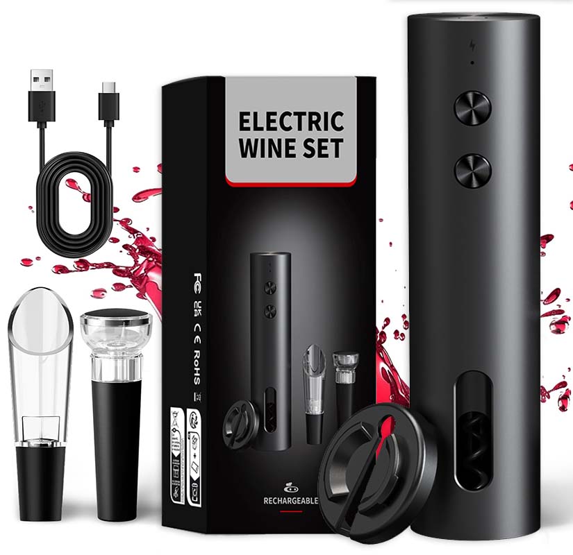Bottle Stopper Set - 4-in-1 Electric Bottle Wine Opener Set