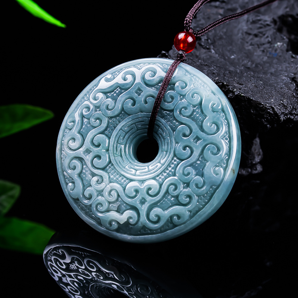 Cocktail Shaker Set - Natural Burmese Jadeite Flower Pendant Necklace