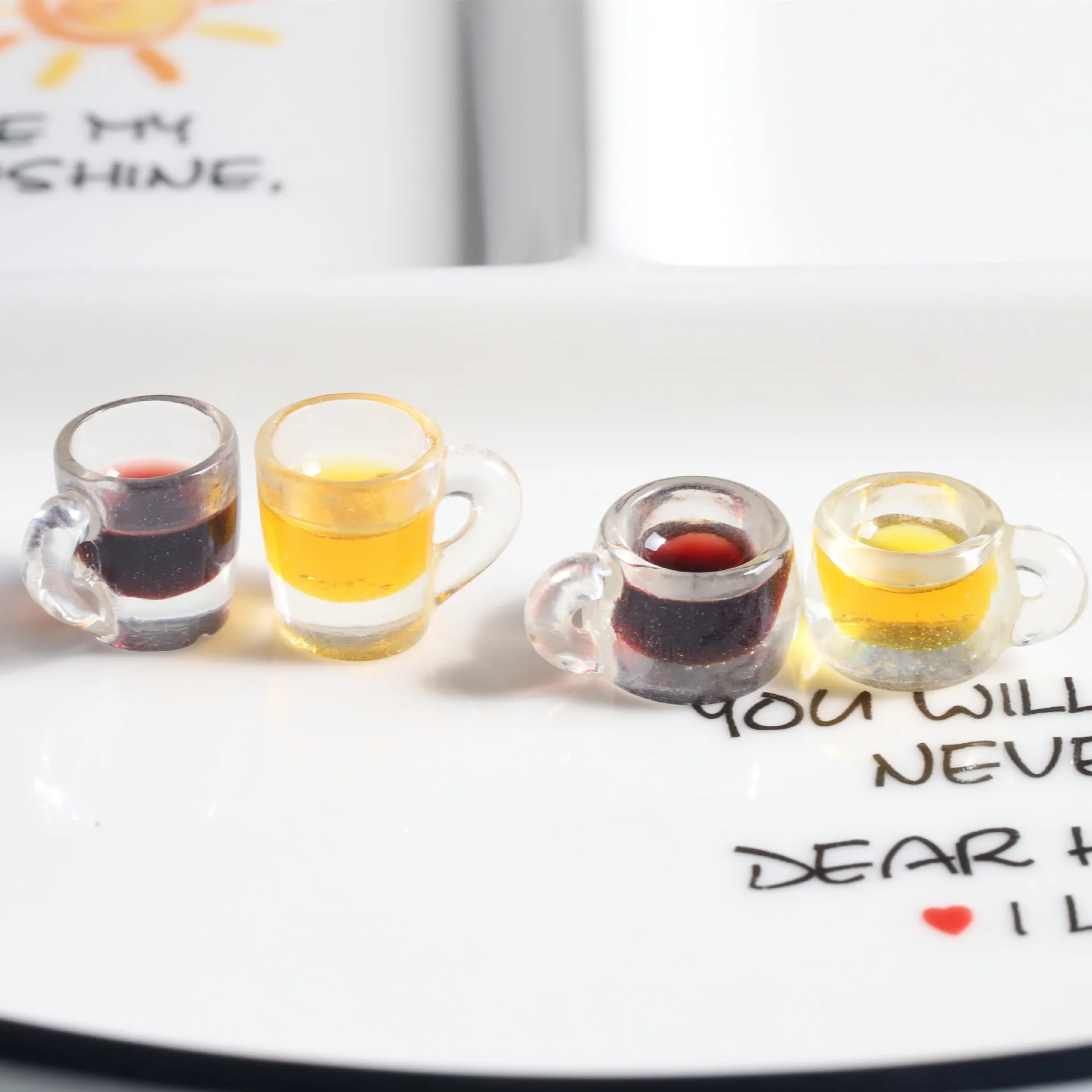 Wine In Beer Store - Mini Simulation Beer Glasses, Resin 3D
