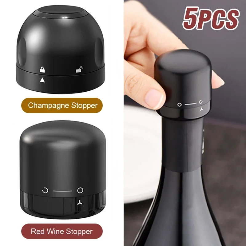 Wine Stopper Vacuum - 1/5pcs Vacuum Sealed Wine Bottle Plug