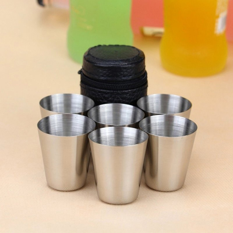 Wine Beer Coffee - 4/6Pcs Stainless Steel Cups Mini Shot