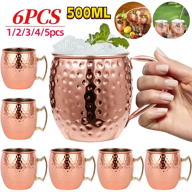 Wine Beer Coffee - 1-6PCS Cocktail Wine Cup Moscow Mule
