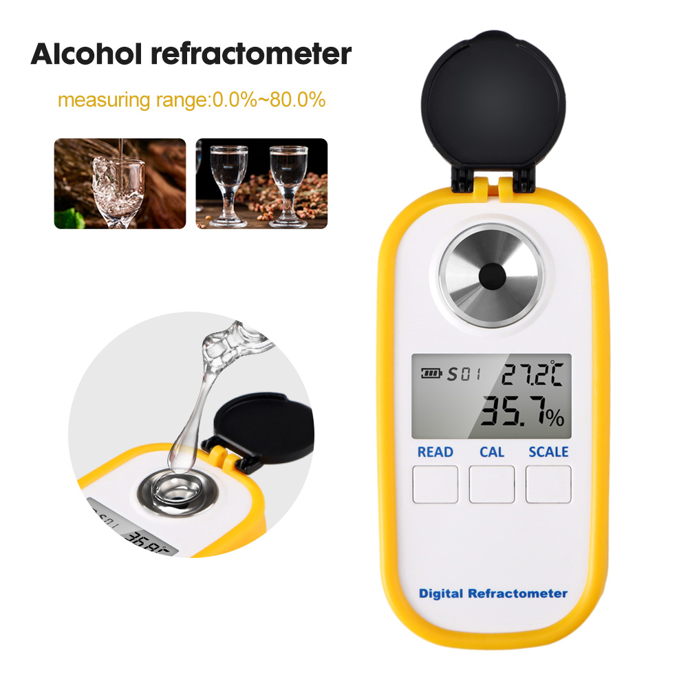 Wine Beer And Spirit - Digital Alcohol Refractometer 0-80% High Accuracy