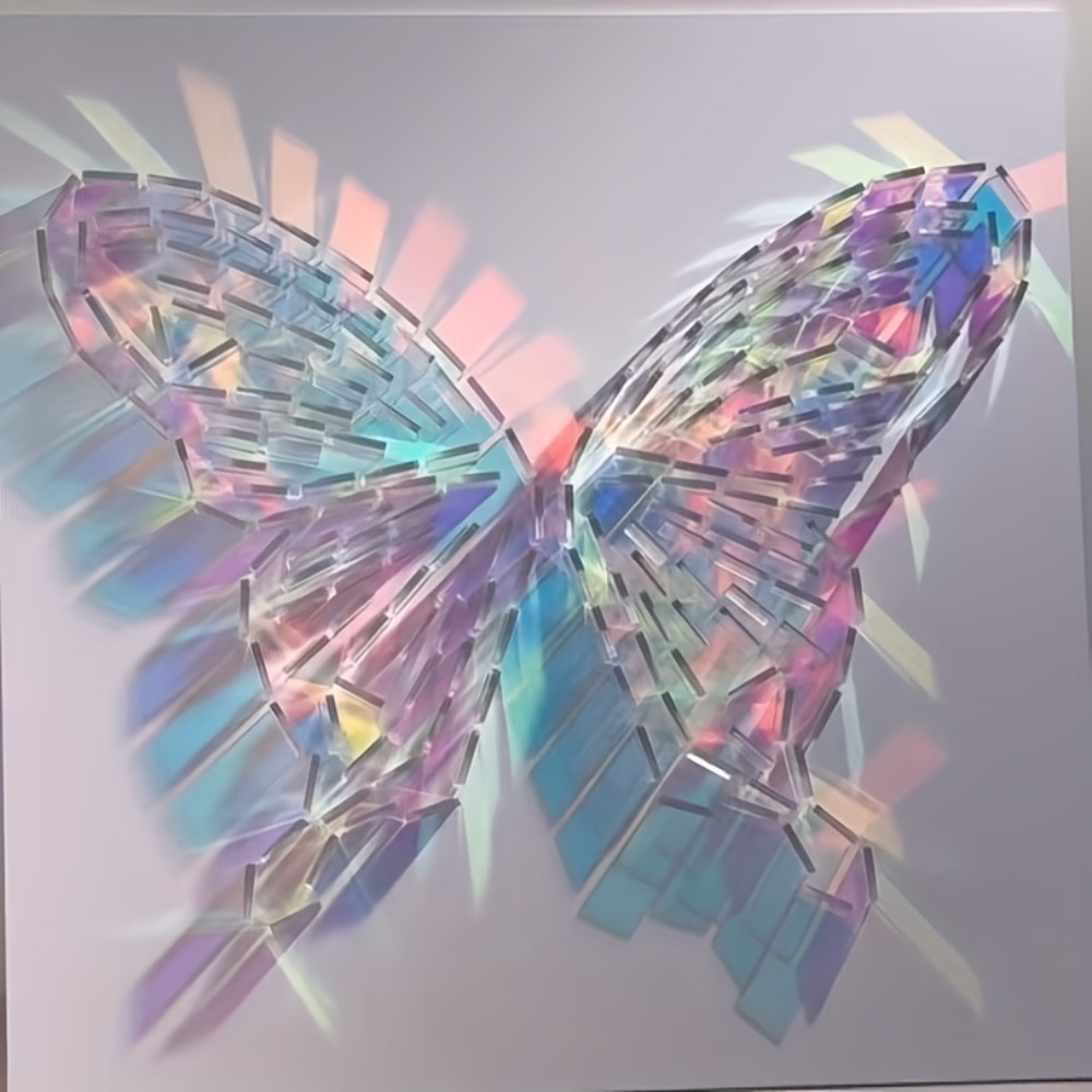 Cocktail Shaker Set - Iridescent Acrylic Mirror Tiles 30x30mm Rainbow