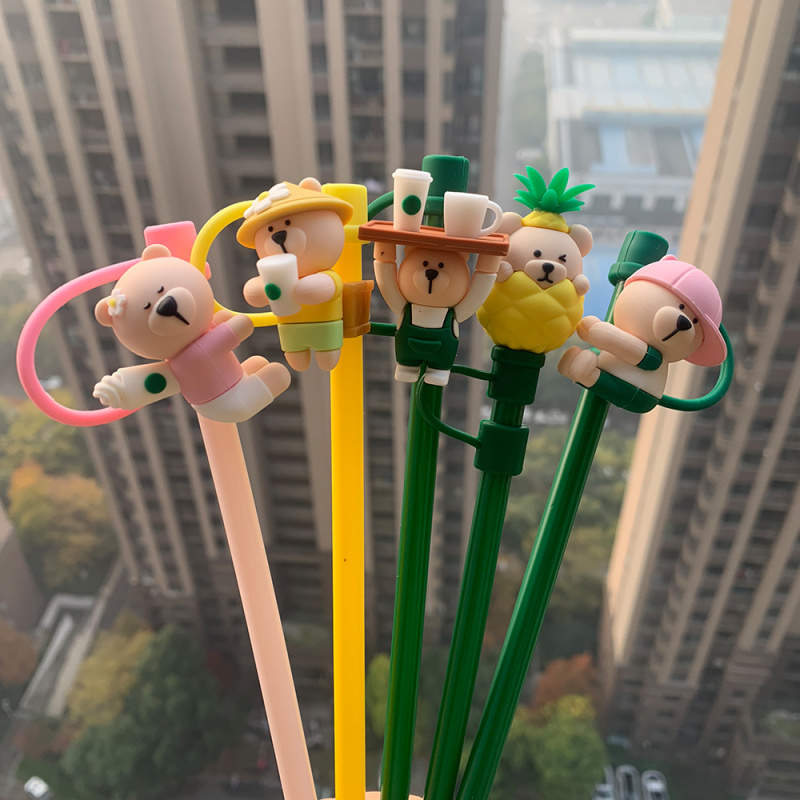 Bottle Stopper Set - Creative Silicone Straw Stopper Reusable Dust-proof