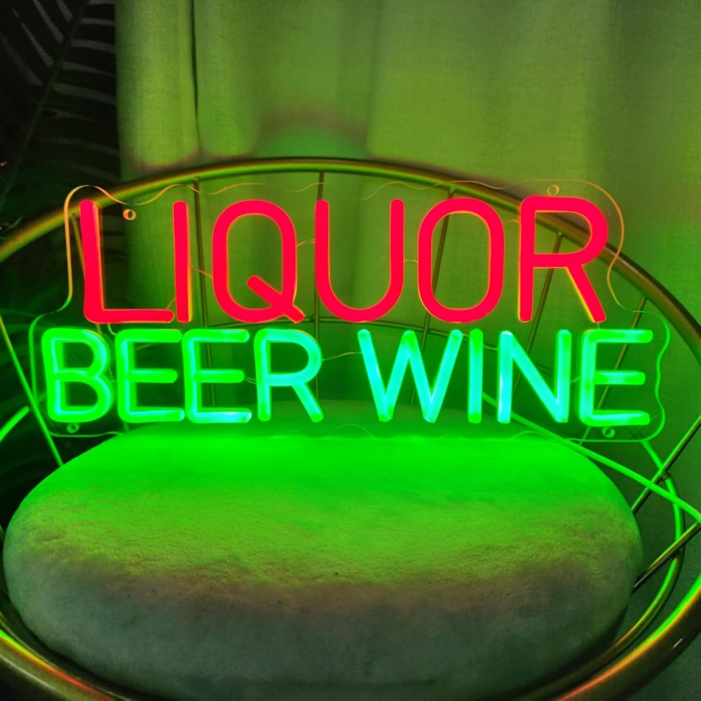 Wine Beer Whiskey Year - Liquor Beer Wine LED Neon Sign