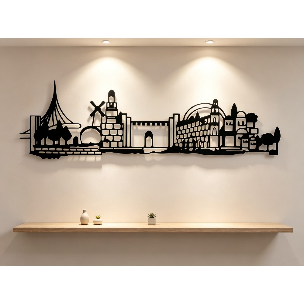 Cocktail Shaker Set - CIFBUY Metal Wall Art Jerusalem Skyline