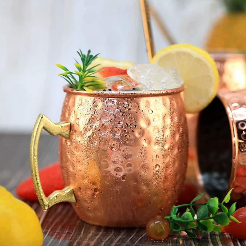 Wine Beer Coffee - Mule Mug Stainless Steel Hammered Copper