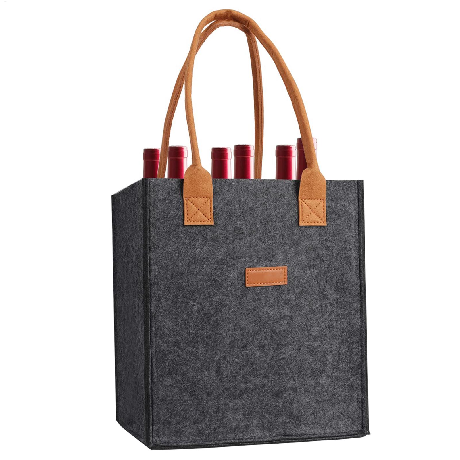 Beer Wine Grocery - Wine Glass Tote Bag 6 Partitions