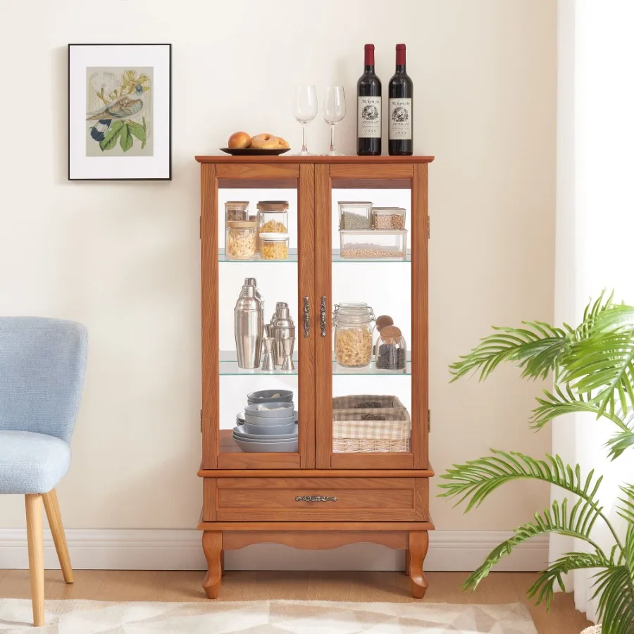 Wine & Beer Hydrometer - Lighted Glass Cabinet Glass Wine Cabinet