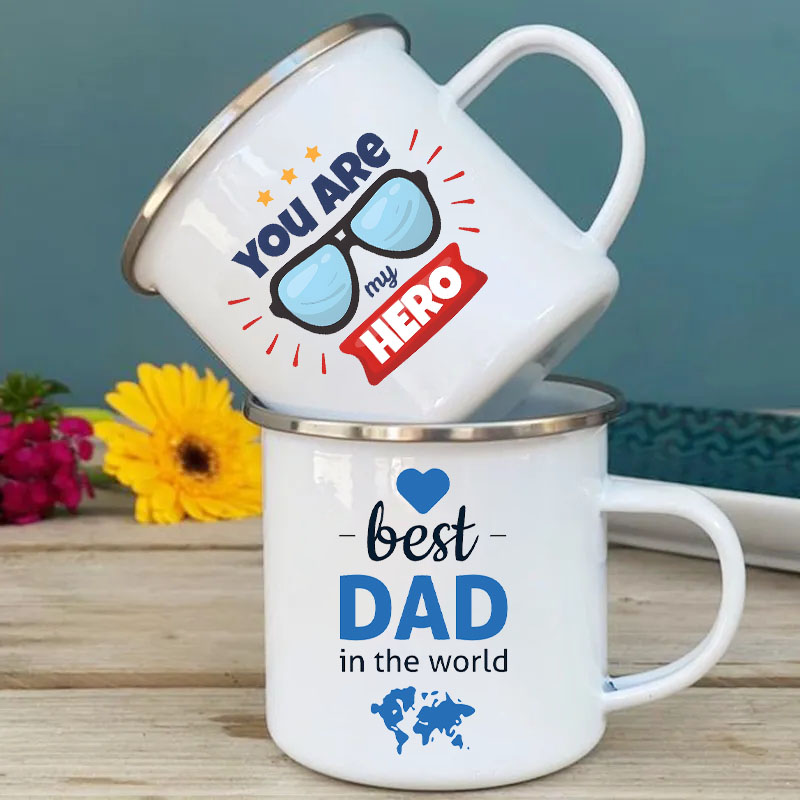 Wine Beer Coffee - You Are My Hero Print Enamel