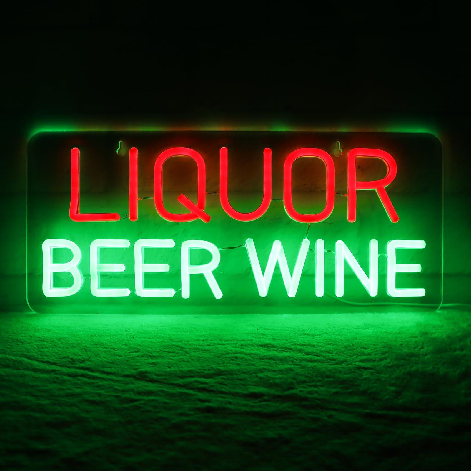 Wine In Beer Store - Liquor Beer Wine Neon Signs for