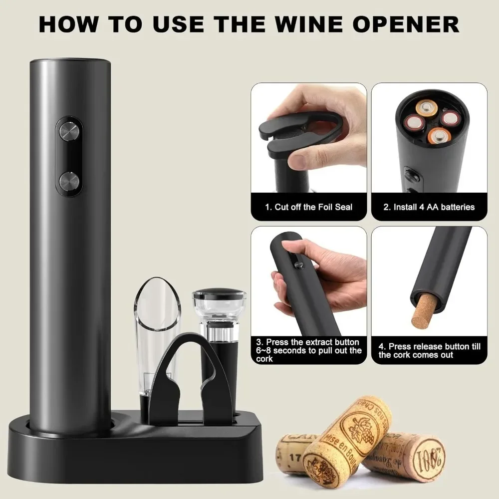 Electric Wine Opener Set Elect - Bottle Stopper Set ulasan dan harga