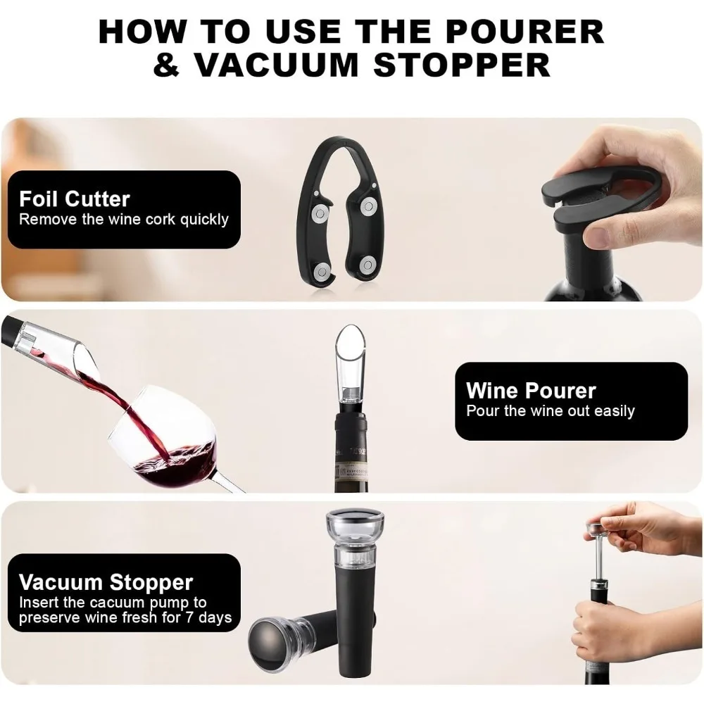 Electric Wine Opener Set Elect - Bottle Stopper Set ulasan dan harga
