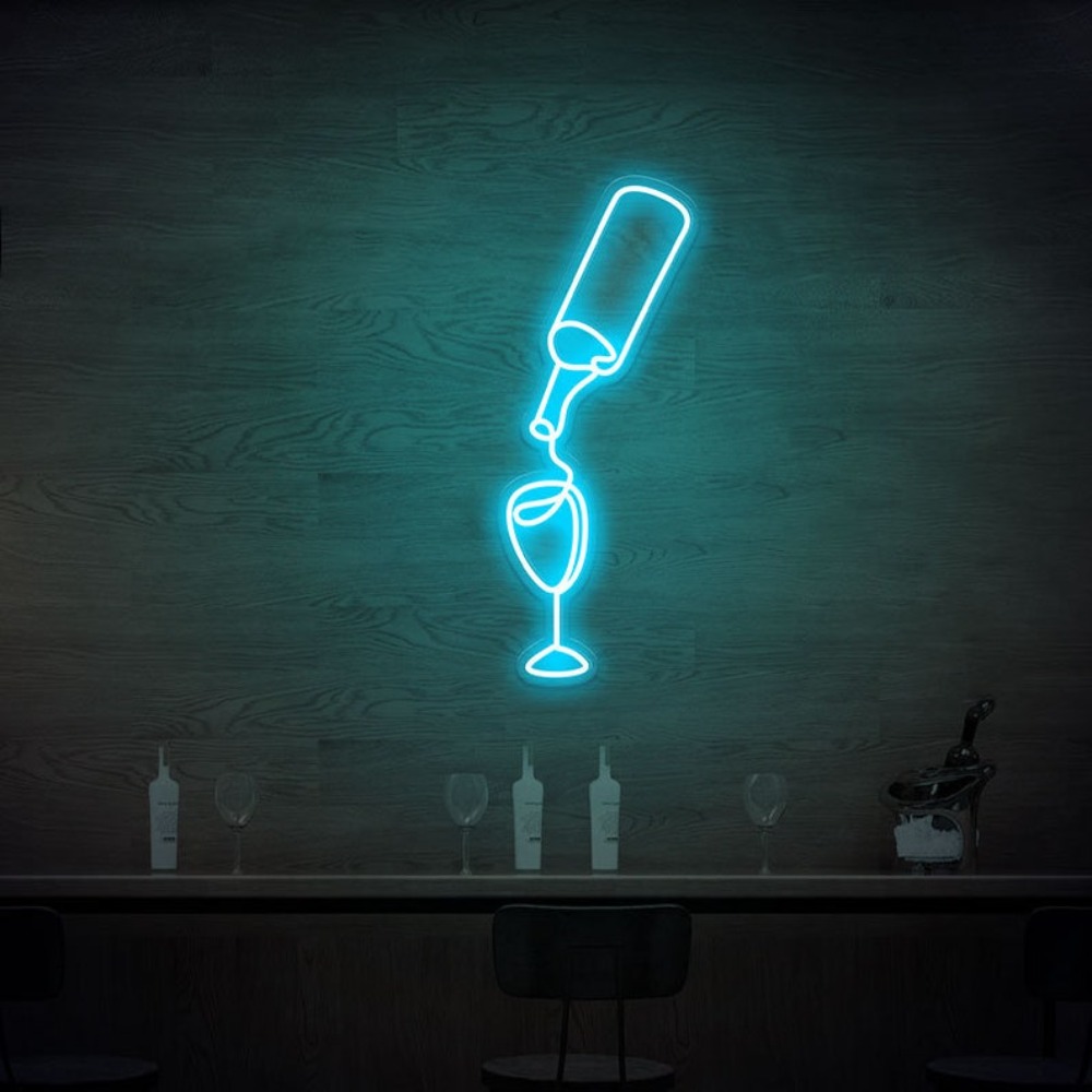 Wine Led Neon Sign lights USB  - Wine In Beer Store ulasan dan harga