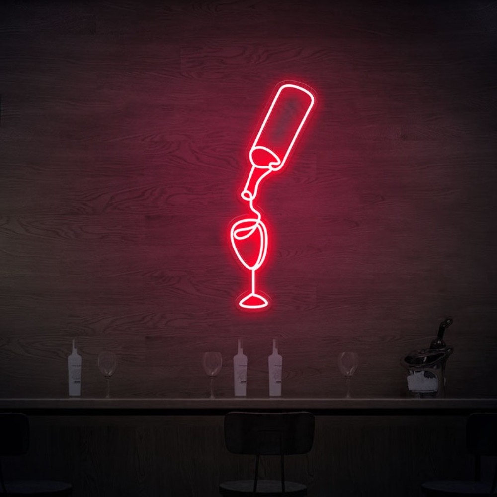 Wine Led Neon Sign lights USB  - Wine In Beer Store ulasan dan harga