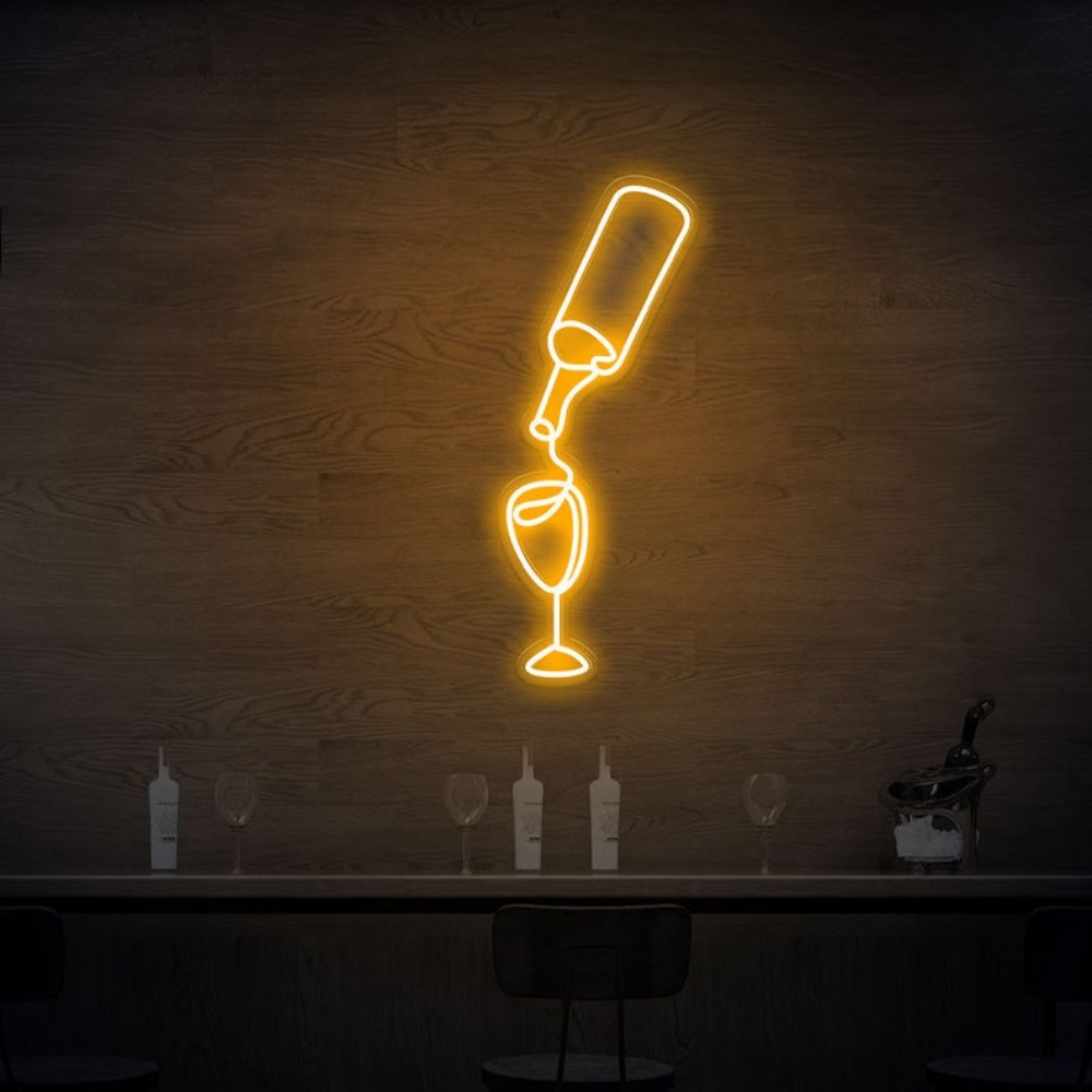 Wine Led Neon Sign lights USB  - Wine In Beer Store ulasan dan harga