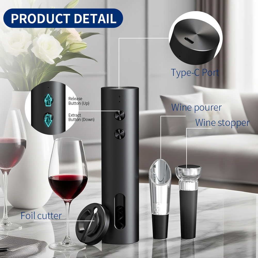 4-in-1 Electric Bottle Wine Op - Bottle Stopper Set ulasan dan harga