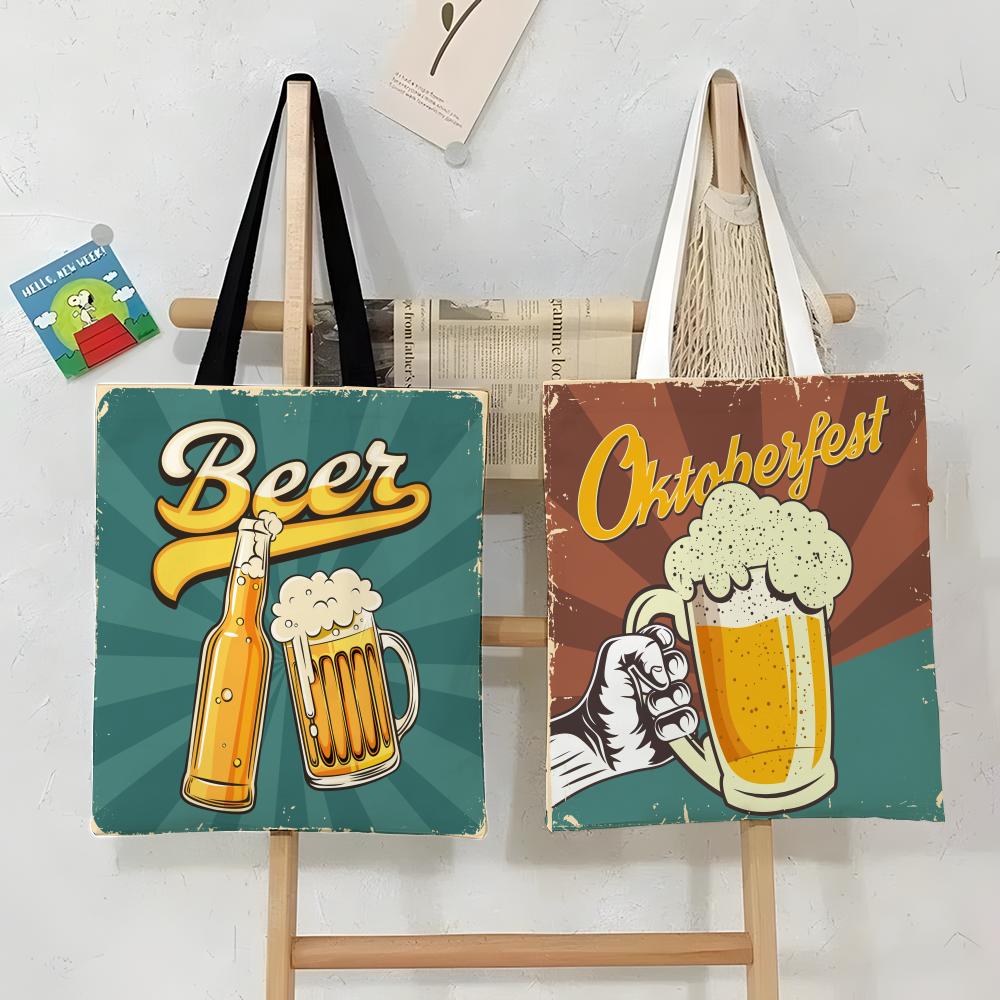 Storage Bags Canvas Tote Bag L - Beer Wine Grocery ulasan dan harga
