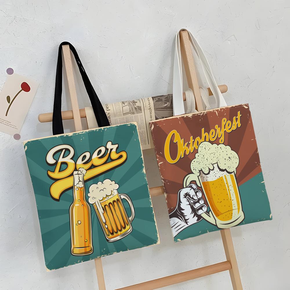 Storage Bags Canvas Tote Bag L - Beer Wine Grocery ulasan dan harga