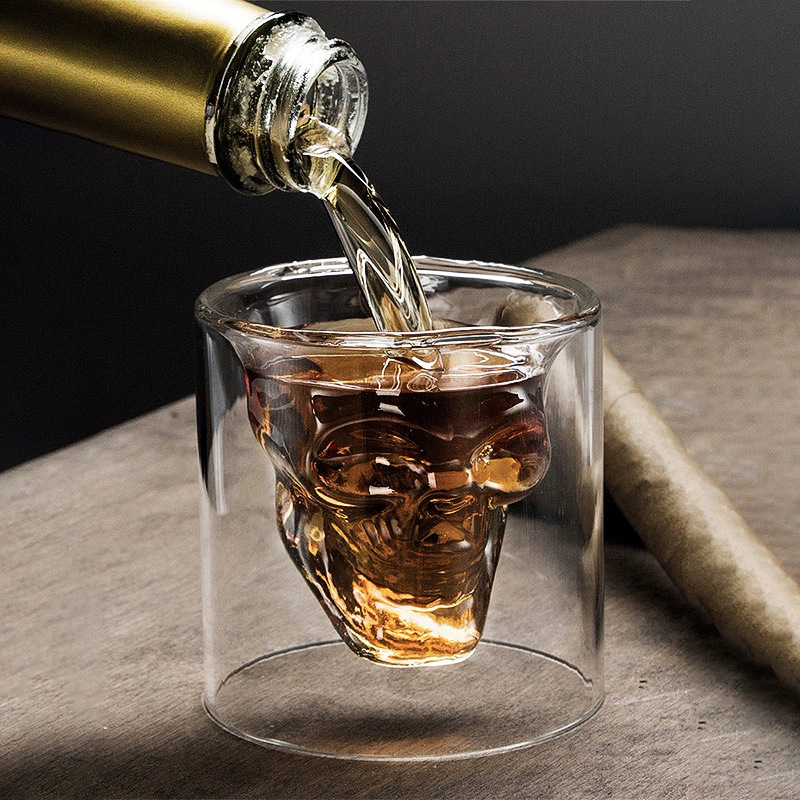 Creative Glass Skull Beer Mug  - Wine To Beer To Liquor ulasan dan harga