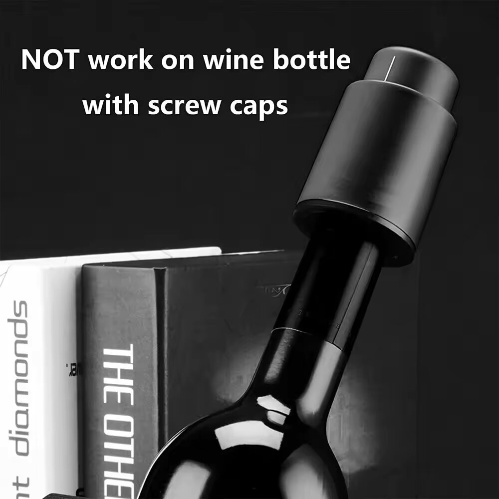 Black Vacuum-Sealed Wine Bottl - Wine Stopper Vacuum ulasan dan harga