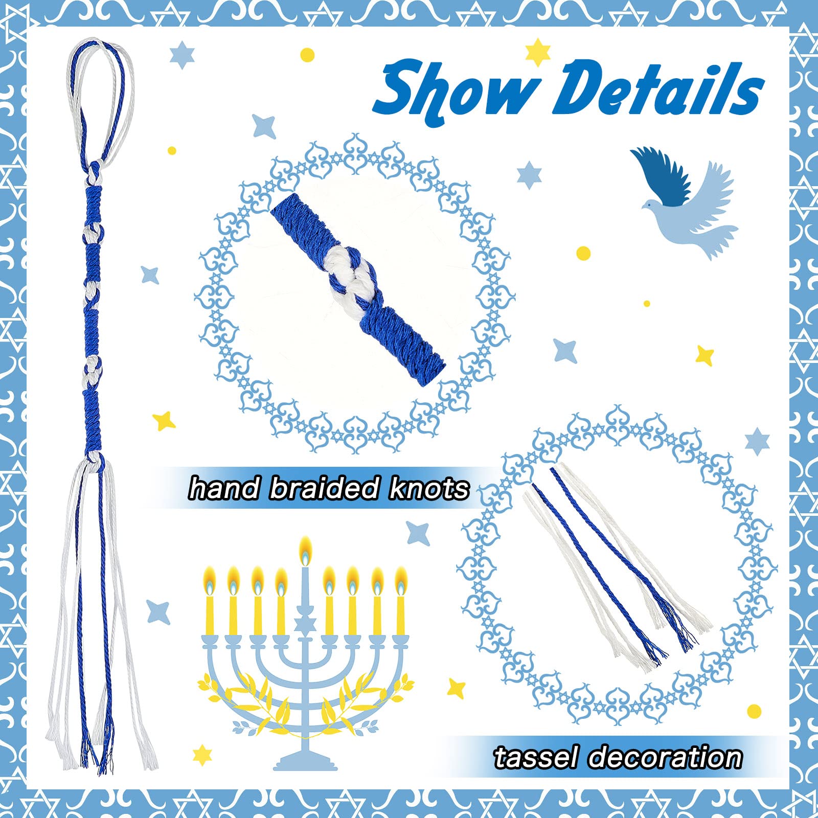 8/16 Pcs Blue White Hebrew Tzi - Cocktail Shaker Set ulasan dan harga