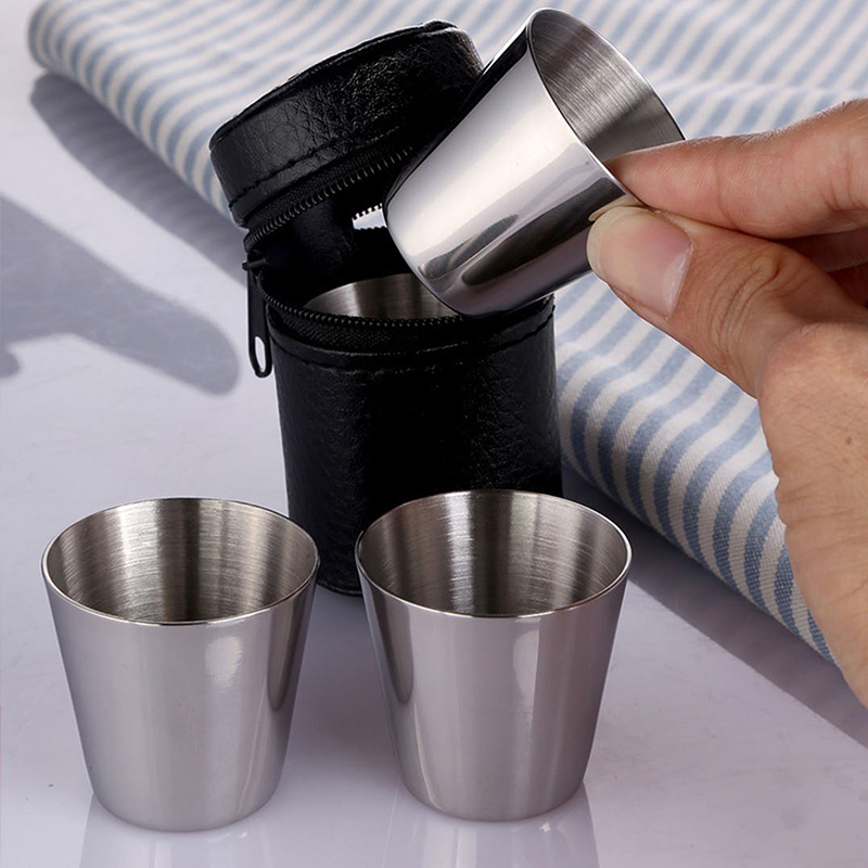 4/6Pcs Stainless Steel Cups Mi - Wine Beer Coffee ulasan dan harga