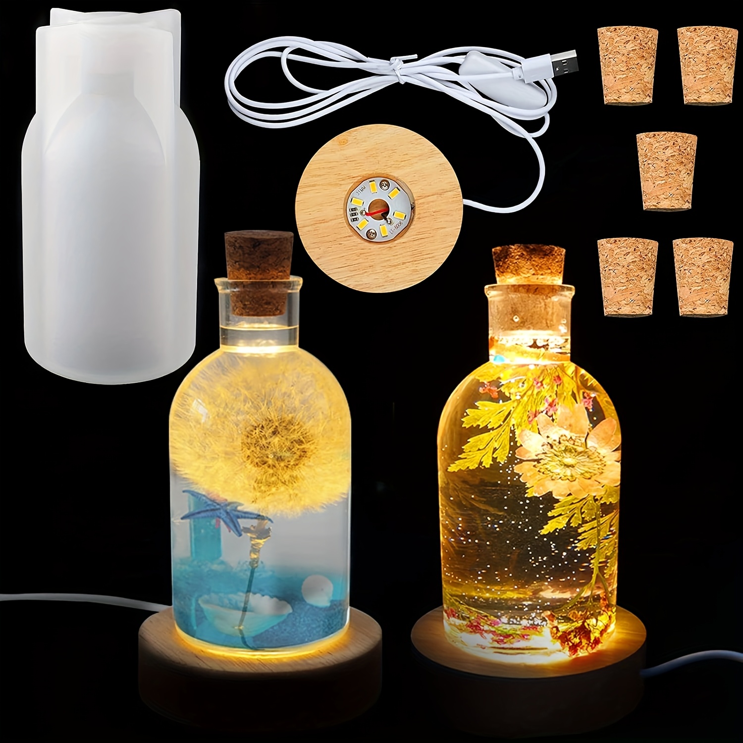 Drift Bottle Light Resin Mold  - Bottle Stopper Set ulasan dan harga