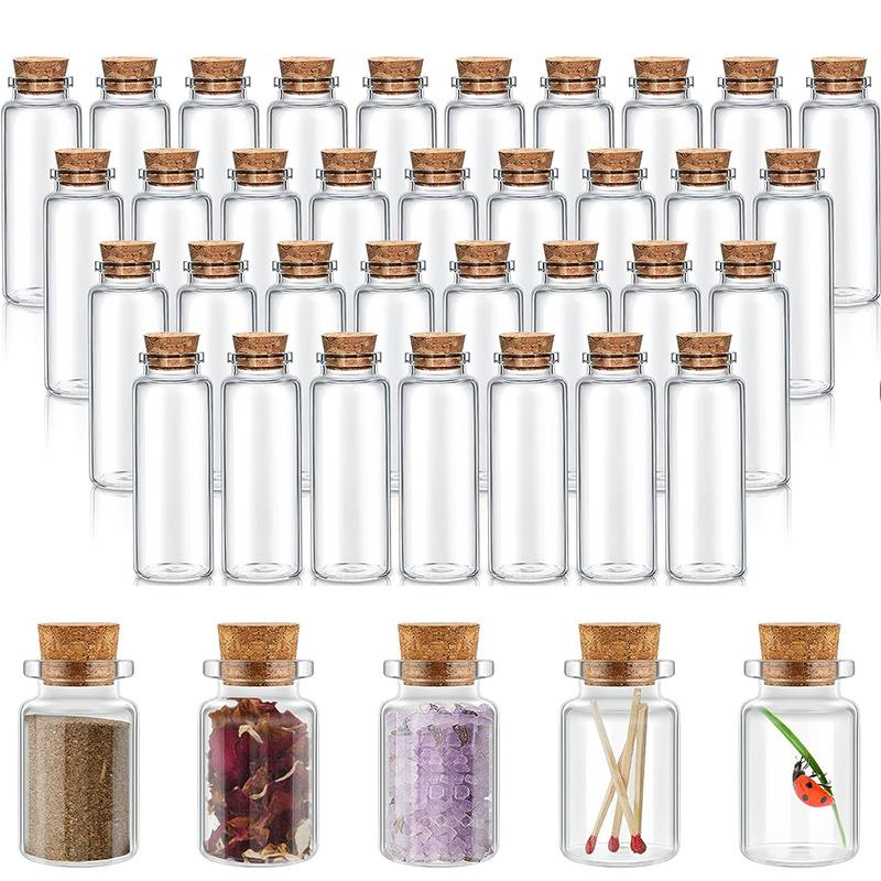 10pcs Small Glass Bottles with - Bottle Stopper Set ulasan dan harga