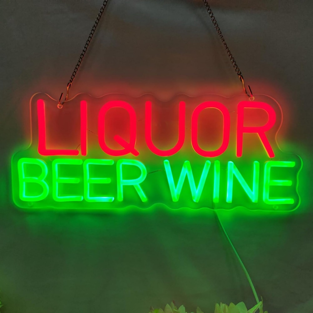Liquor Beer Wine LED Neon Sign - Wine Beer Whiskey Year ulasan dan harga