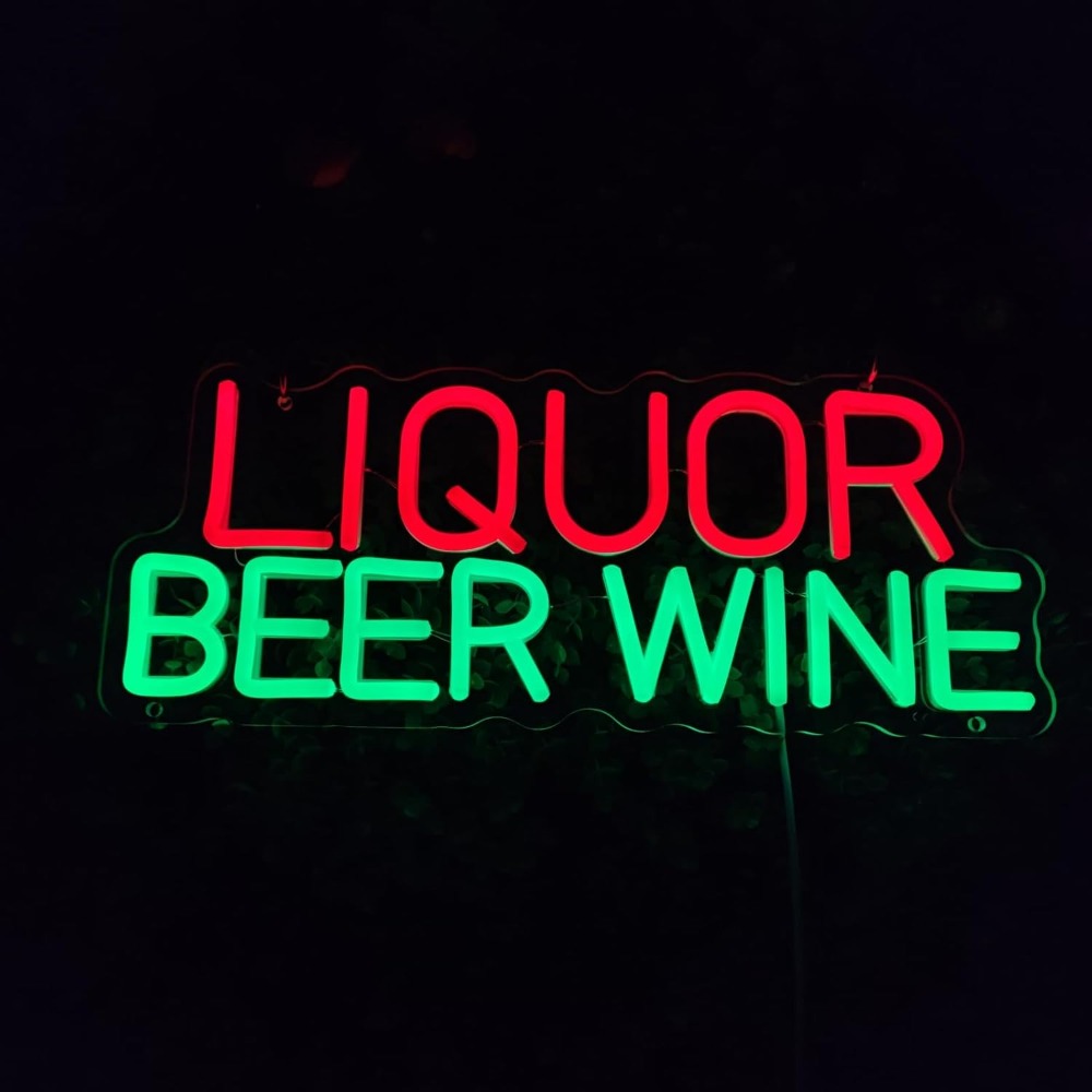 Liquor Beer Wine LED Neon Sign - Wine Beer Whiskey Year ulasan dan harga