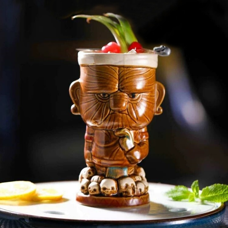 520ml Ceramic Tiki Mug Creativ - Wine Beer Coffee ulasan dan harga