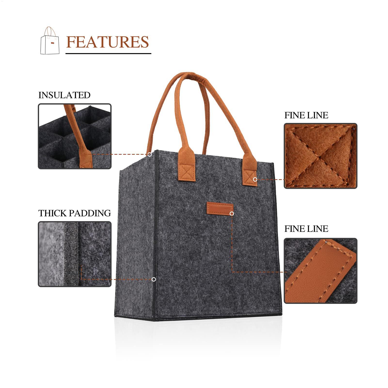 Wine Glass Tote Bag 6 Partitio - Beer Wine Grocery ulasan dan harga