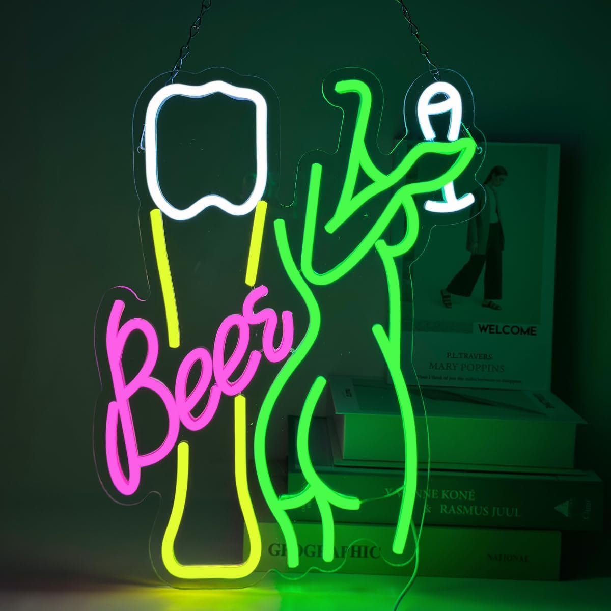 Beer Neon Sign Women's Body Ne - Wine In Beer Store ulasan dan harga