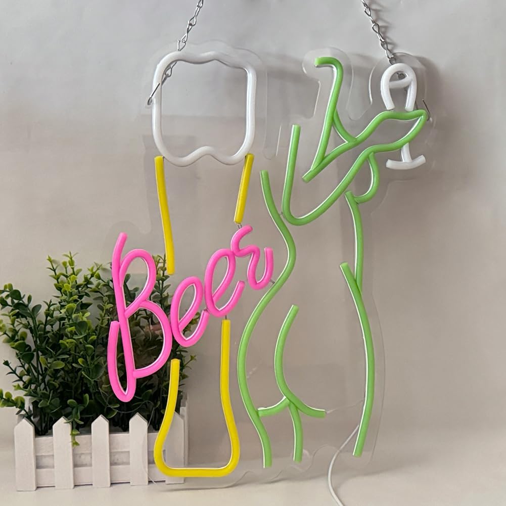 Beer Neon Sign Women's Body Ne - Wine In Beer Store ulasan dan harga