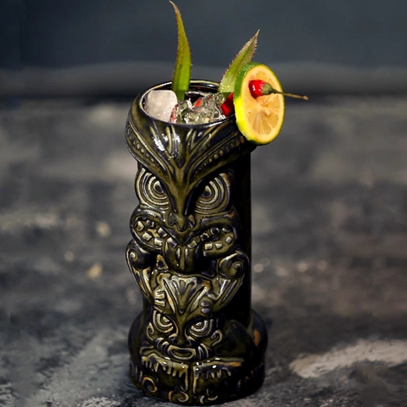 630ml Ceramic Tiki Mug Creativ - Wine Beer Coffee ulasan dan harga