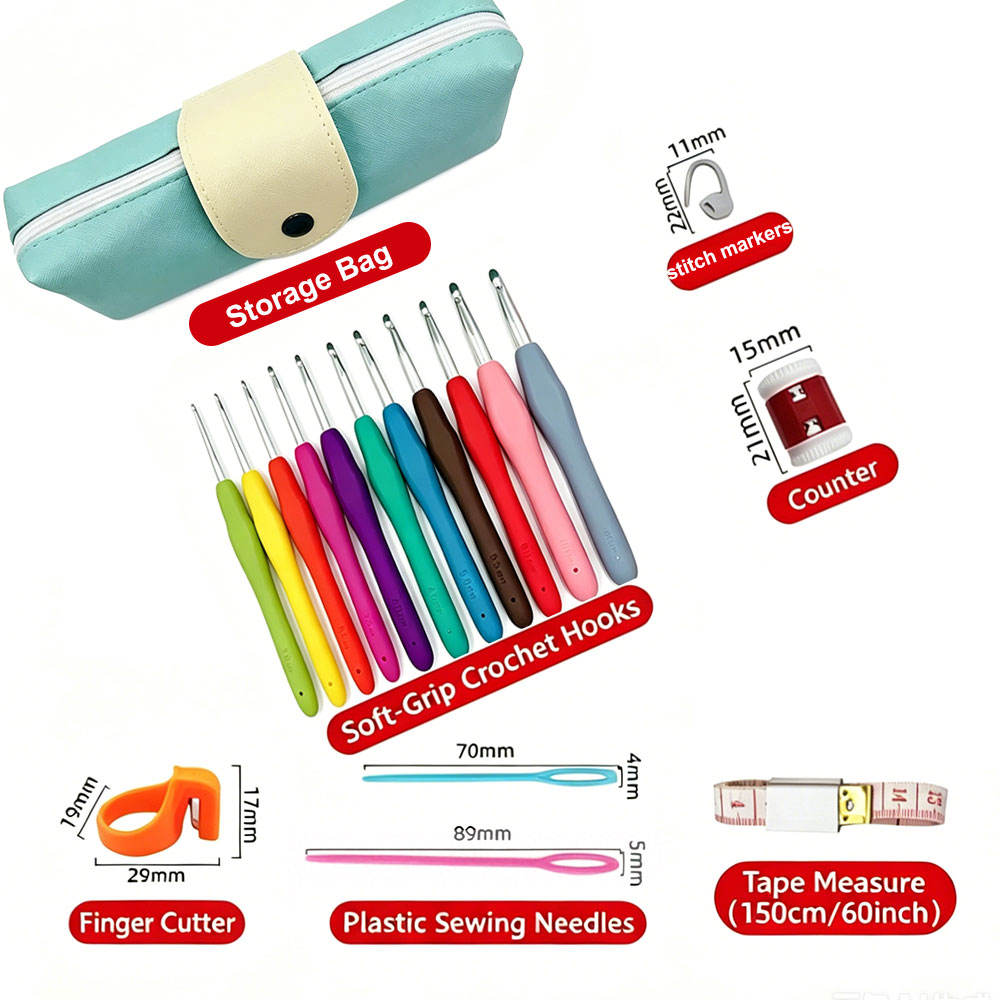37pcs Crochet Hooks Kits with  - Cocktail Shaker Set ulasan dan harga